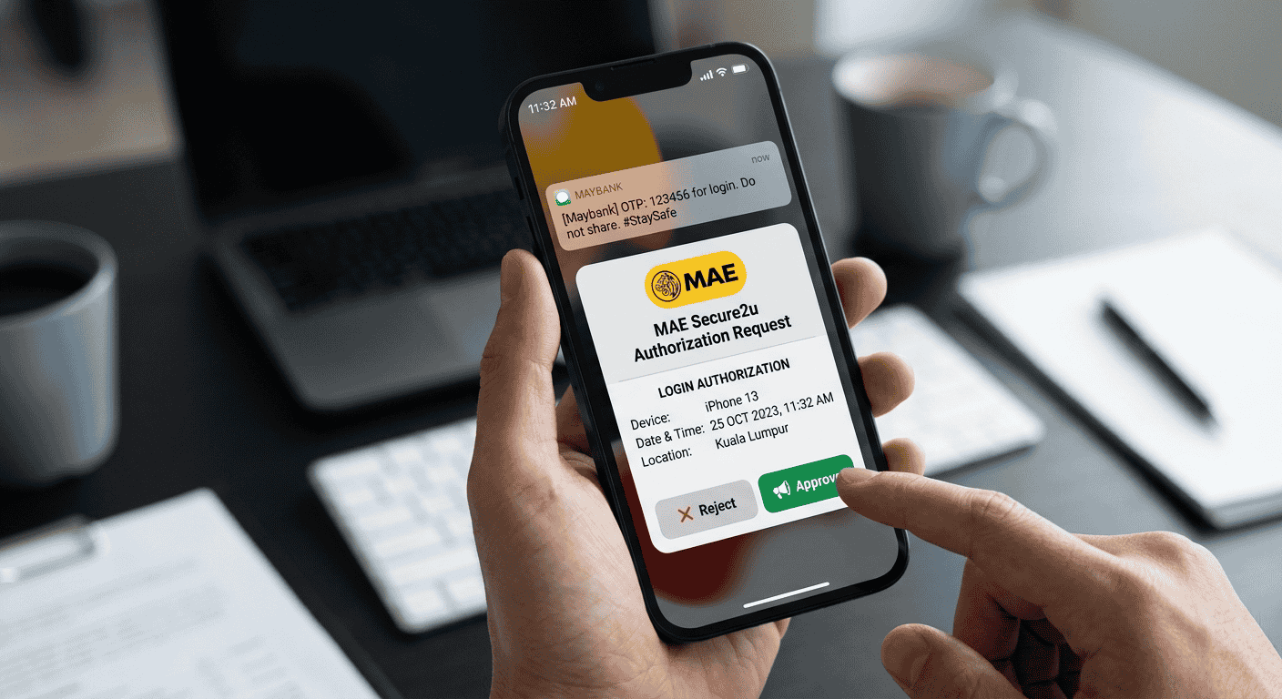 Sistem Secure Verification mengikat akaun bank korang pada perkakasan telefon yang sah, menghalang transaksi luar walaupun password korang terlepas ke tangan orang lain.