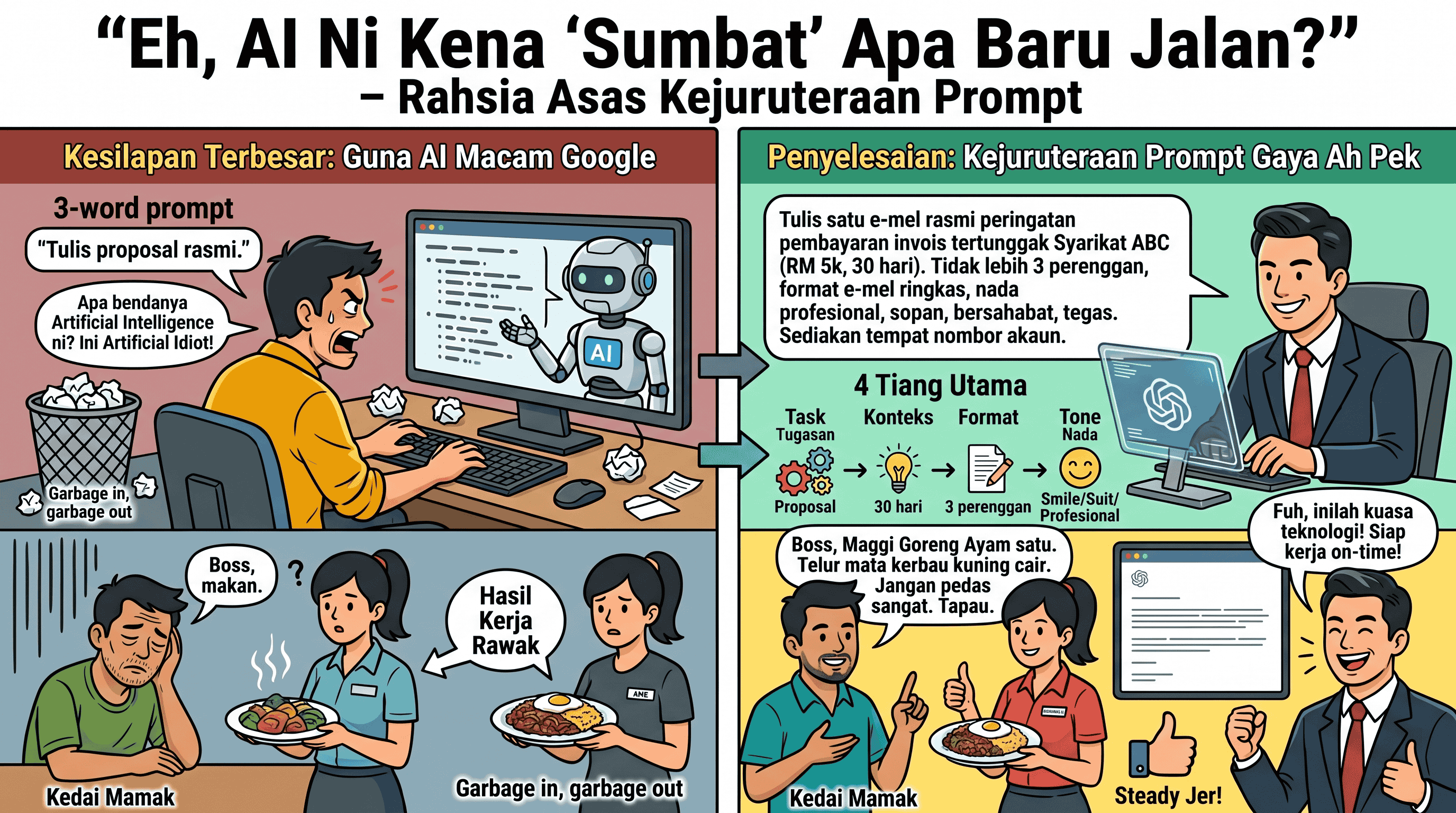 “Eh, AI Ni Kena ‘Sumbat’ Apa Baru Jalan?” – Rahsia Asas Kejuruteraan Prompt
