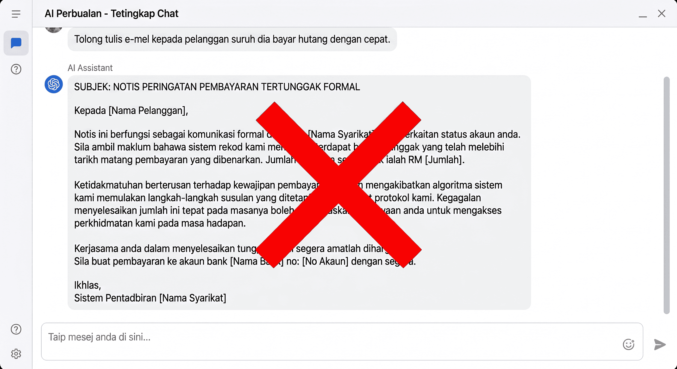 Arahan malas akan sentiasa membuahkan hasil yang menghampakan. AI pun keliru nak guna bahasa kasar atau lembut.