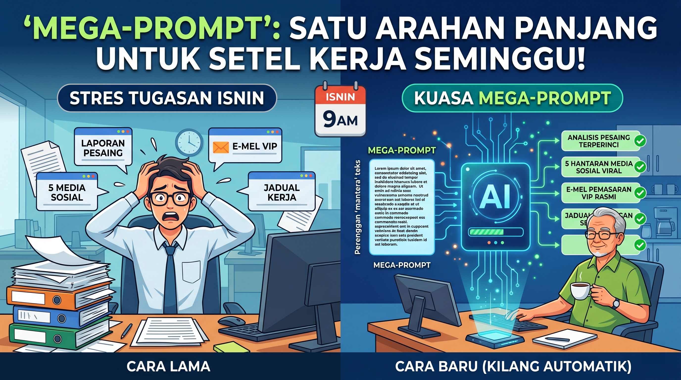 ‘Mega-Prompt’: Satu Arahan Panjang Untuk Setel Kerja Seminggu!